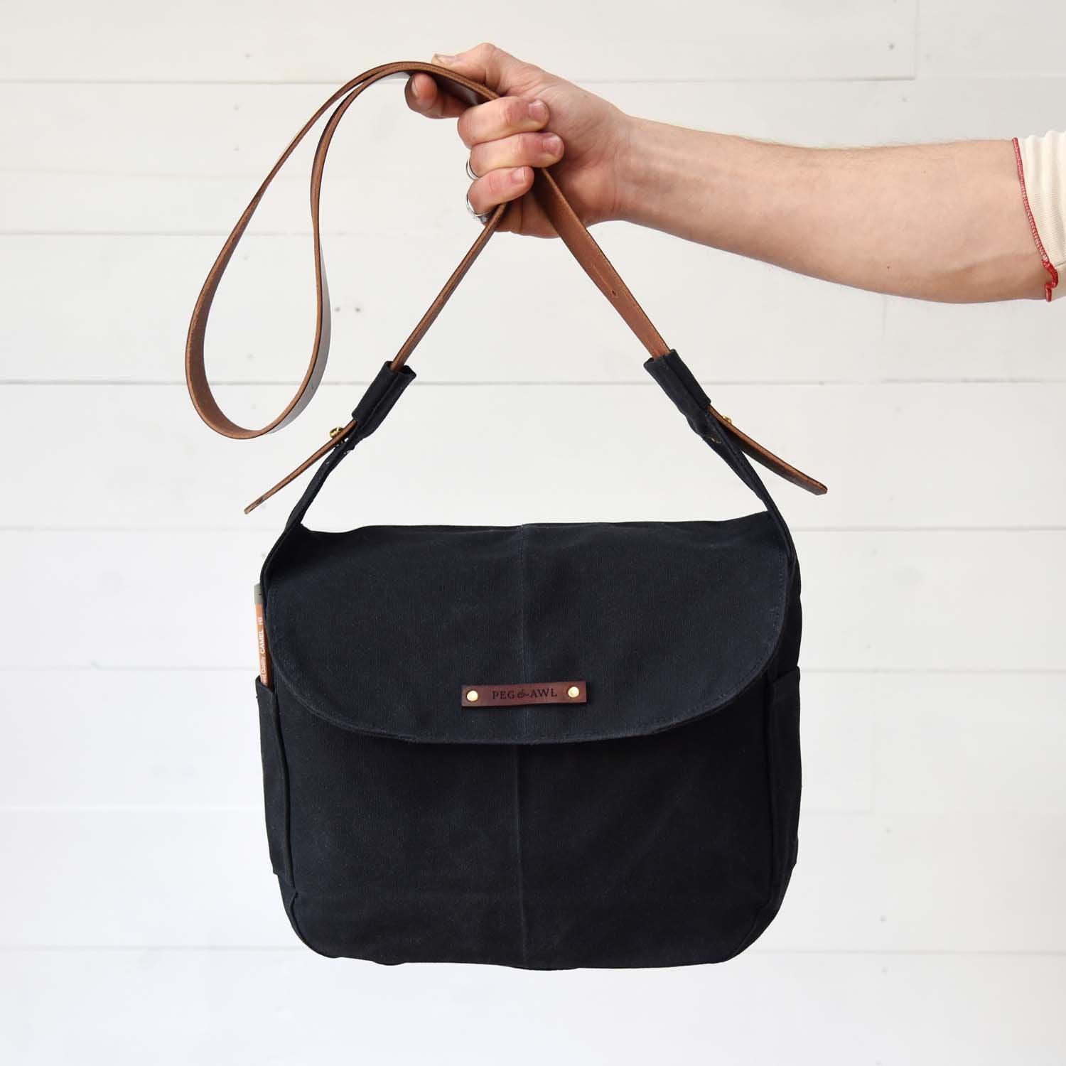 Rebel Leather Messenger/Crossbody Bag - Tan - Embossed - Simple