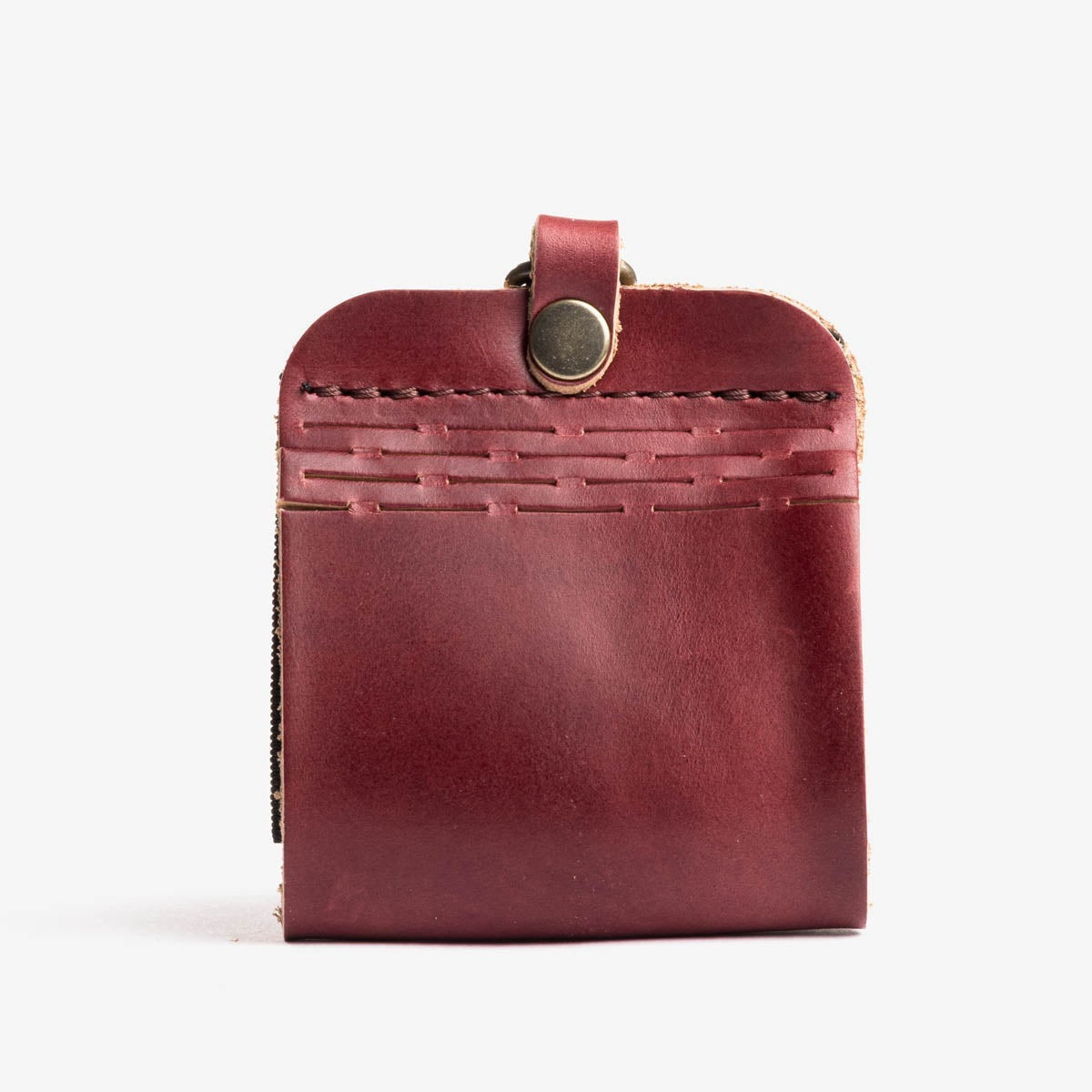 Premium leather red interior brown bag with wallet wholesale