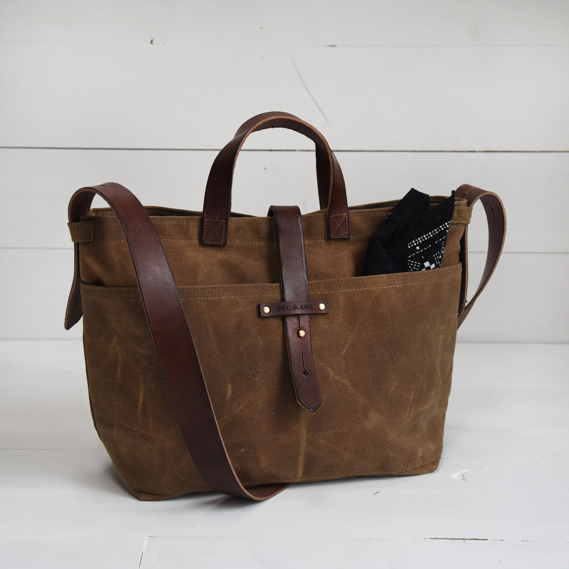 Messenger Bag in Waxed Canvas, Ethically Made