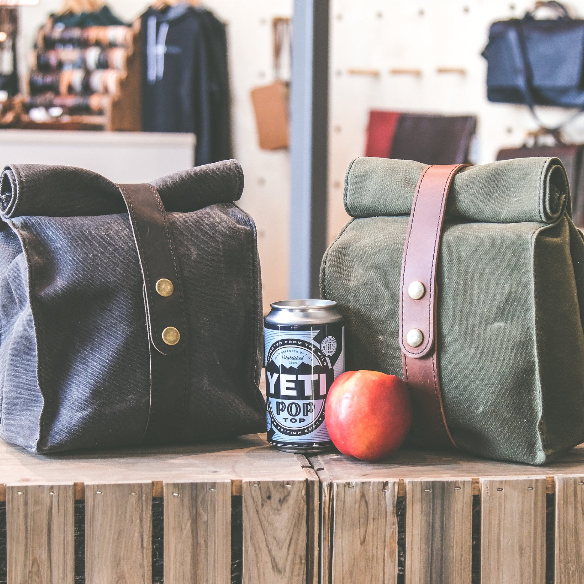 Black Canvas & Leather Fold Top Lunch Bag – Hold Supply Co