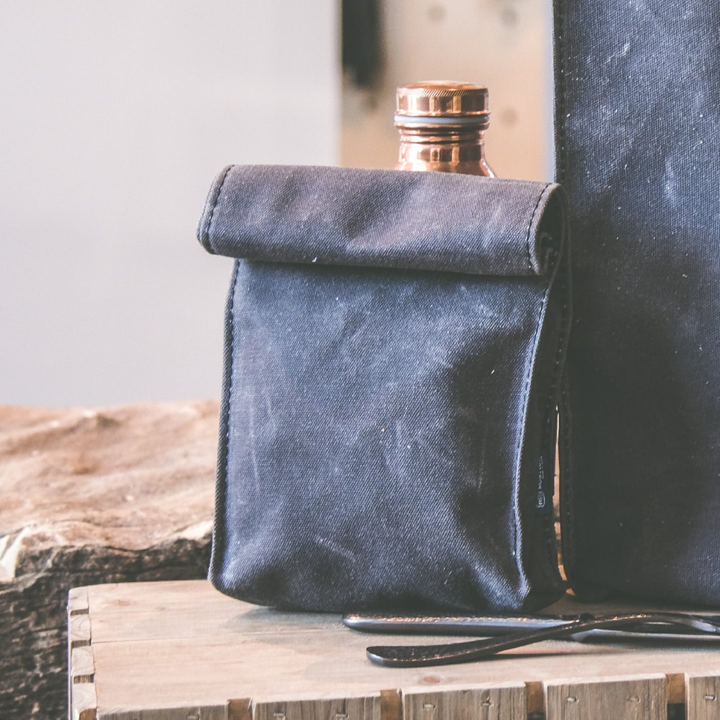 Waxed canvas roll top lunch bag for work or school. | InnesBags